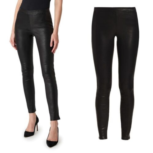 J. Brand Edita Black Leather Leggings XS